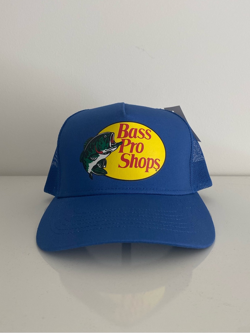Bass Pro Shops Cobalt Blue Mesh Snapback Trucker Hat